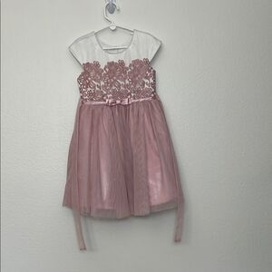 Jona Michelle Sz 6 Elegant Pink Floral Kids Dress